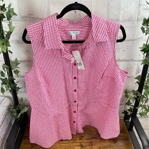 Kim Rogers Sleeveless Peplum Style Top, 1X & 3X